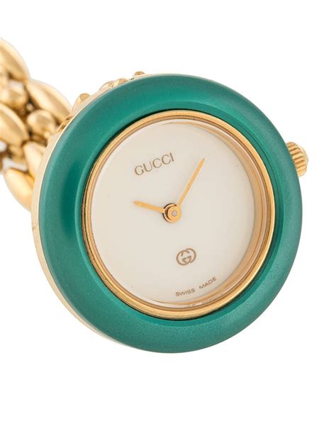 gucci changeable face watch|Gucci watch with changeable bezels.